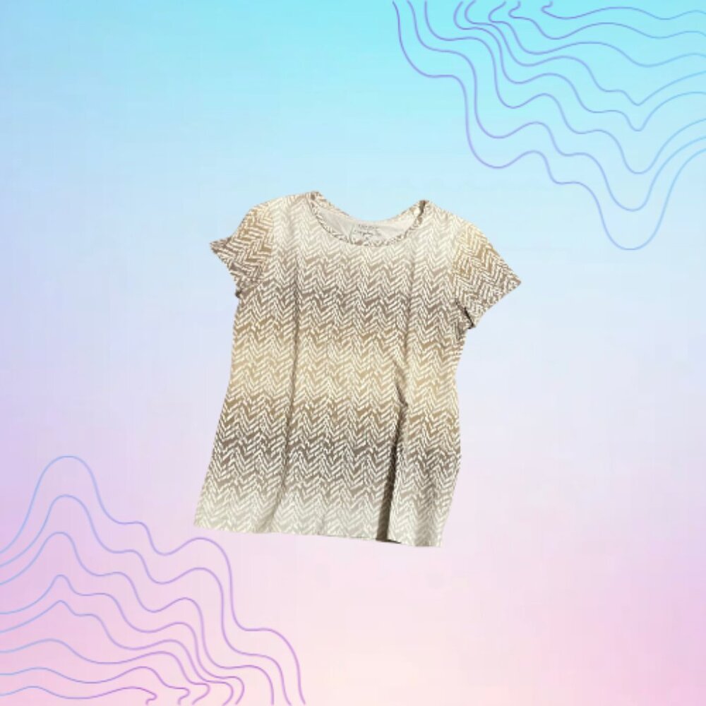 SONOMA LIFESTYLES Everyday Tee Brown & White Chevron Print